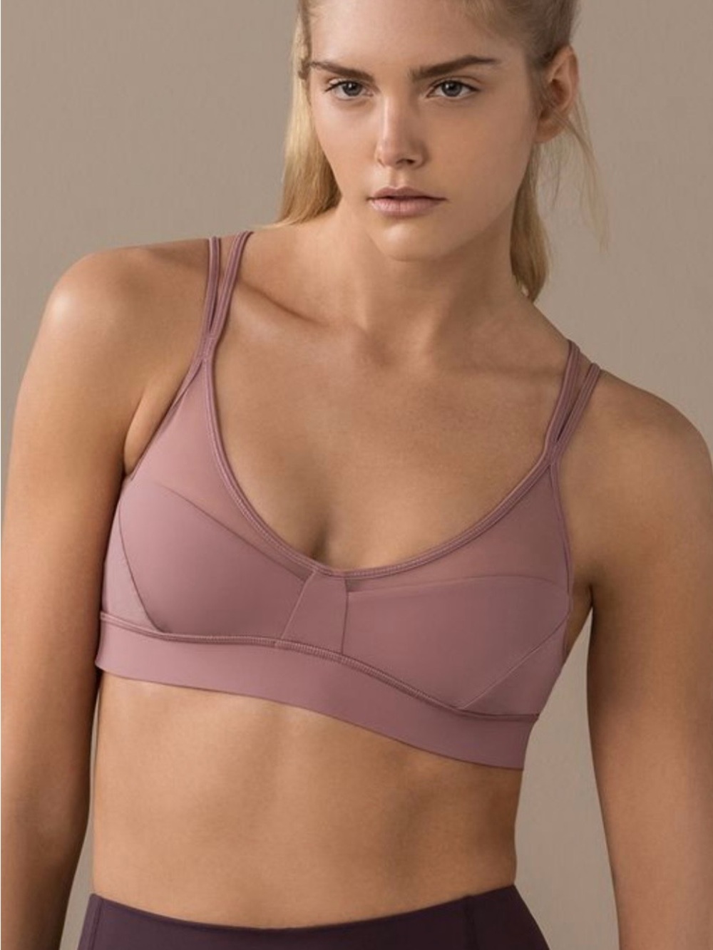 lululemon anew bra quicksand mauve pink mesh 4 mesh strappy